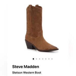Steve Madden Women’s Tan Suede - Camel Heeled Western Boots